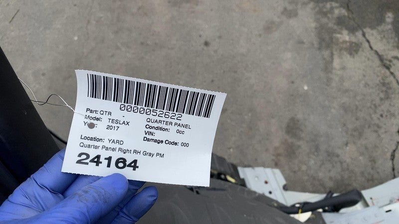 ⭕ 2016-2020 Tesla Model X Rear Passenger Side Quarter Panel Cutout Right RH Gray