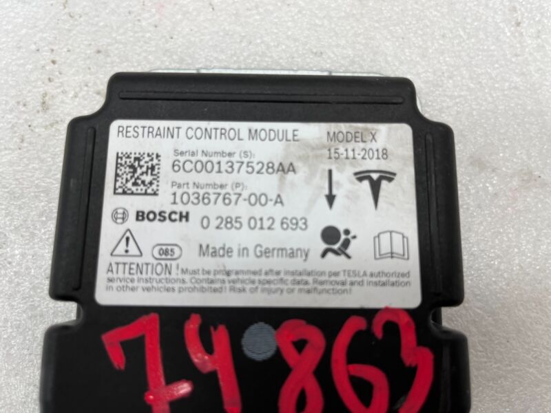 103676700A ⭕ 16-20 Tesla Model X Safety Restraint Control Module (Crash Data) 1036767-00-A