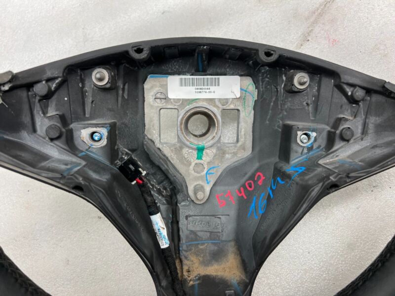 2012-2021 Tesla Model S X Leather Steering Wheel Heated Black 1036774-00-C OEM