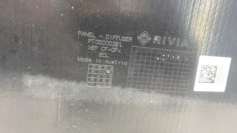 PT00000381 ⭕ 22-24 Rivian R1T R1S Rear Lower Bumper Undertray Splash Diffuser PT00000381