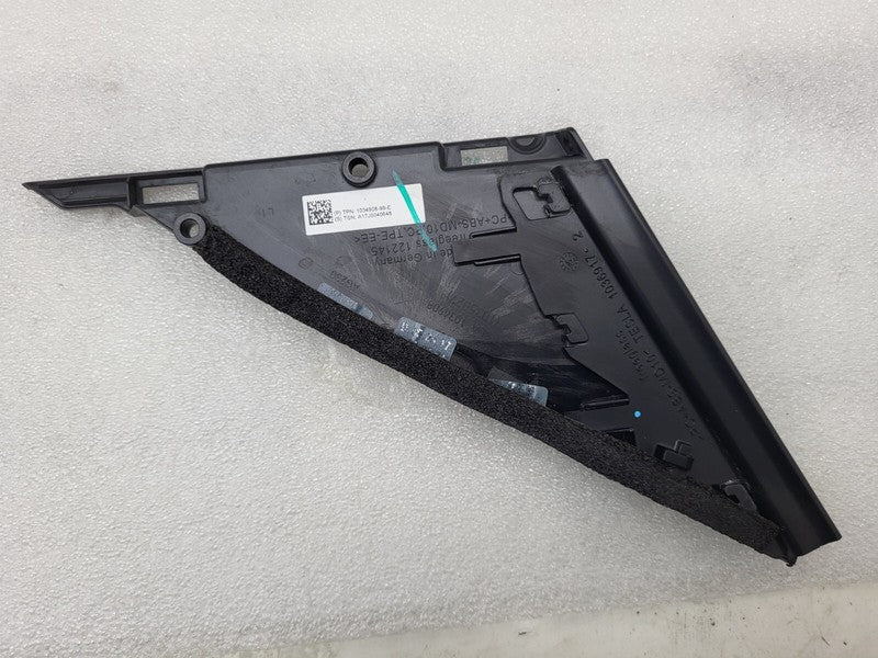 103490899E ⭕ 16-20 Model X Front Left Door Quarter Applique Corner Glass Cover 1034908-99-E