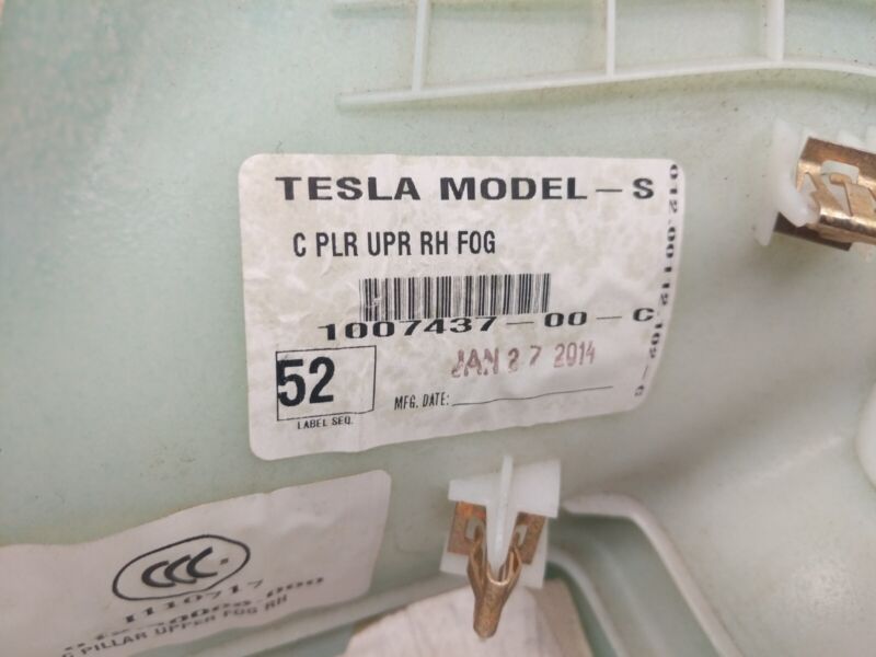 1007437 00 C 2012-2020 Tesla Model S MS Rear Passenger Side Right C-Pillar Upper Trim RH OEM