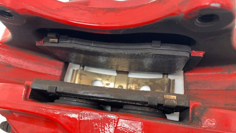 2012-2020 Tesla Model S Front Passenger Side Caliper Red + Brake Hose Line Right