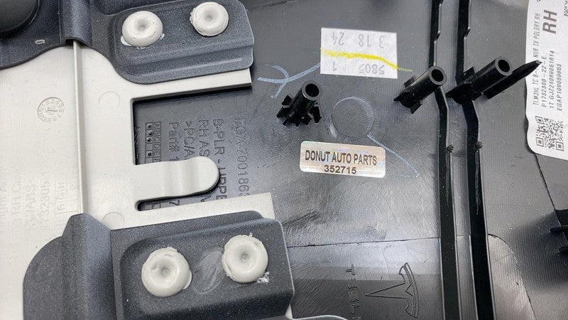 1732300-22-E ⭕ 24-25 Model 3 Passenger Upper B-Pillar Cover Trim Panel Right RH 1732300-22-E