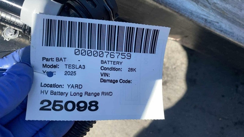 ⭕ 2024-2026 Tesla Model 3 High Voltage Long Range Battery Pack RWD 123