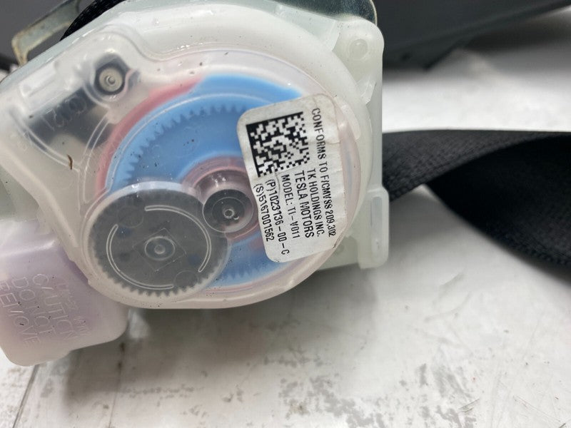 ⭕12-15 Model S Rear Left Seatbelt & Retractor w/ Mid C-Pillar Cover 10