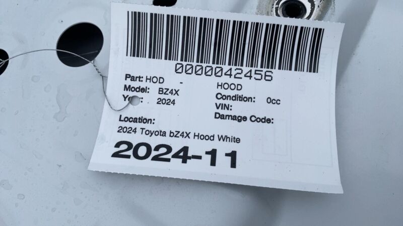 2023 2024 2025 Toyota bZ4X Hood Panel Bonnet Shell Assembly OEM White Aluminum