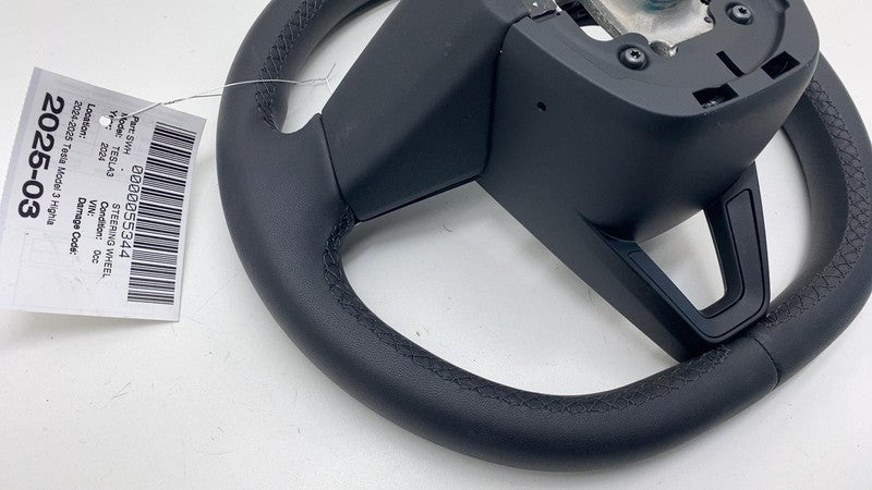1735339-70-E 2024 2025 Tesla Model 3 Front Highland Steering Wheel Leather w/ Control Switch