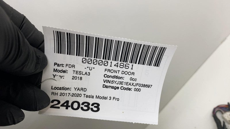 ⭕ 2017-2020 Tesla Model 3 Front Passenger Door Shell Panel Right RH Bl