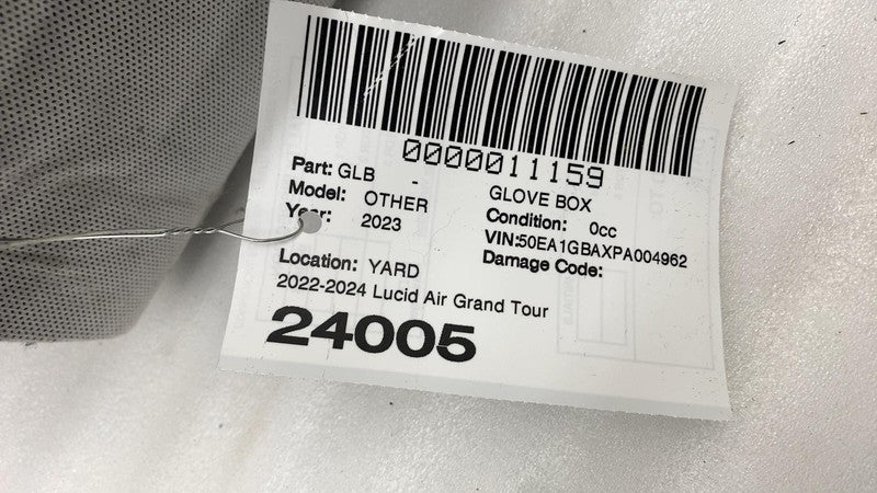 P11-NAD0BH-03 ⭕ 2022-2024 Lucid Air Dashboard Instrument Panel Glove Box Storage P11-NAD0BH-03