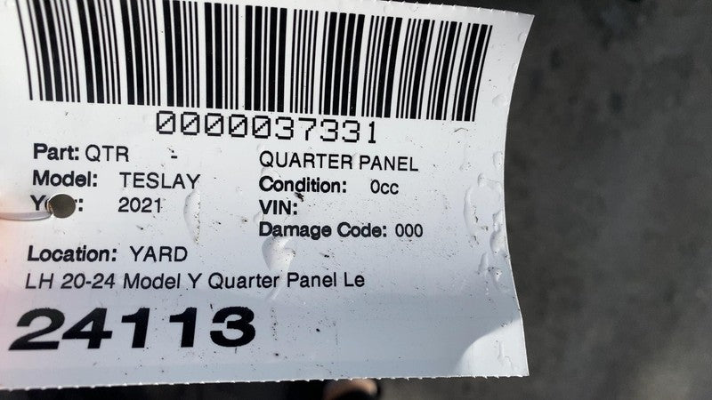 ⭕ 2020-2024 Tesla Model Y Rear Left Quarter Panel Structural Cutout LH Blue PPSB