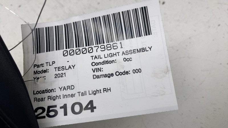 ⭕ 20-24 Model Y Rear Passenger Side Inner Taillight LED Tail Lamp 4-Pi