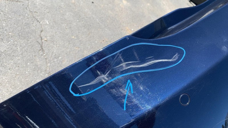 6008179-00-D ⭕12-15 Model S Rear Bumper Cover w/ Park Sensor & Harness Blue PMMB 6008179-00-D