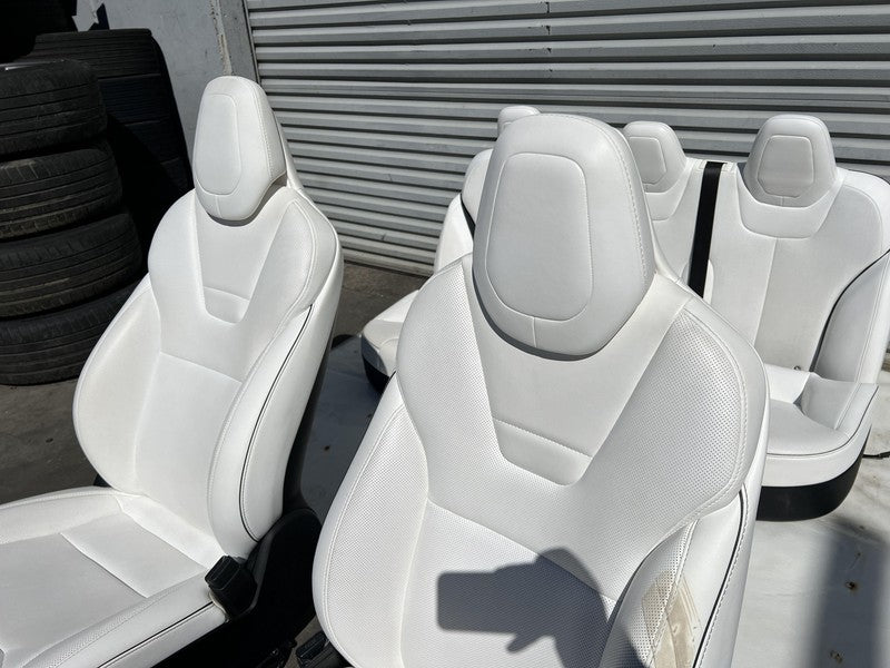 ⭕ 16-20 Tesla Model S Left & Right Front Bucket + Rear 2nd Row Seat Perforated