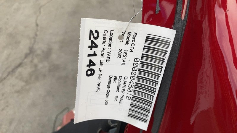 ⭕ 2021-2023 Tesla Model X Rear Driver Side Quarter Panel Cutout Left Red - PPMR