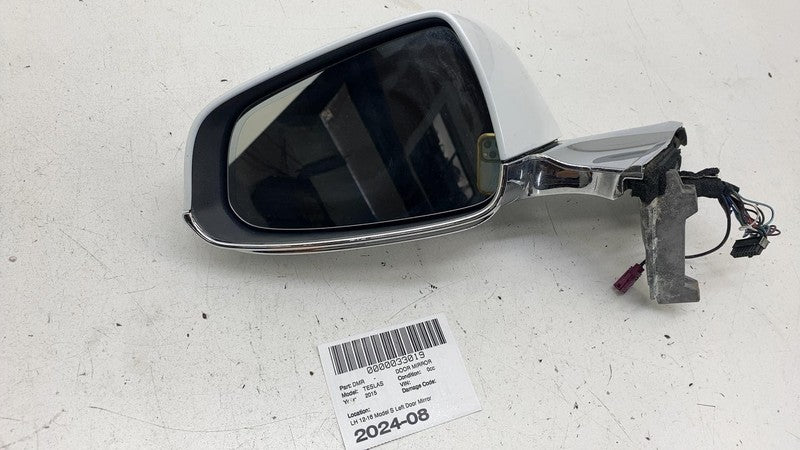 6005864-00-E 2012-2015 Tesla Model S Driver Side Exterior Rear View Door Mirror Left LH White