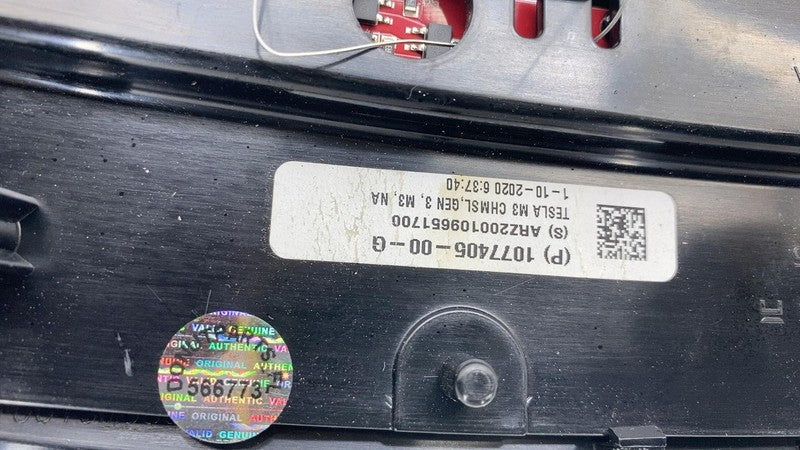 ⭕ 17-23 Model 3 Rear Package Tray Lamp Inner 3rd Brake Stop Light 1077