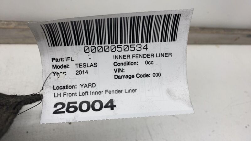 1016285 00 D 2012-2015 Tesla Model S MS Front Left Wheel Fender Liner Splash Shield Guard LH