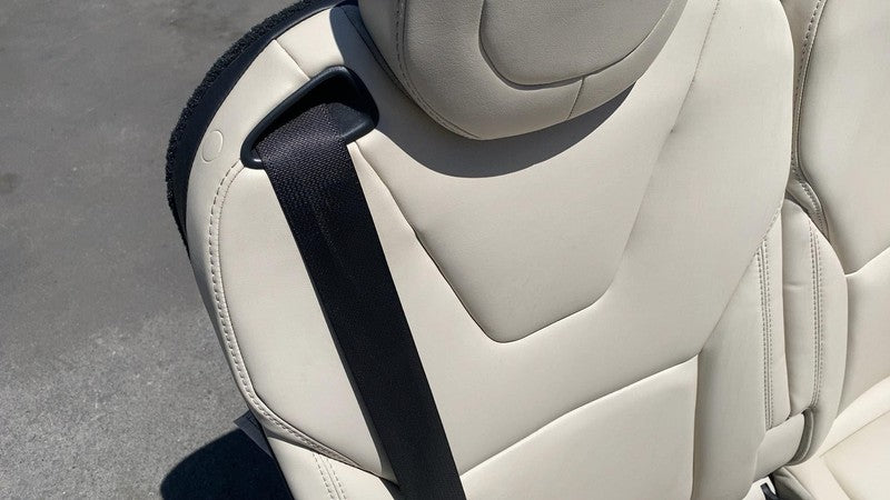 ⭕ 2016-2020 Tesla Model X Rear Left & Right 3rd Row Seat Leather White