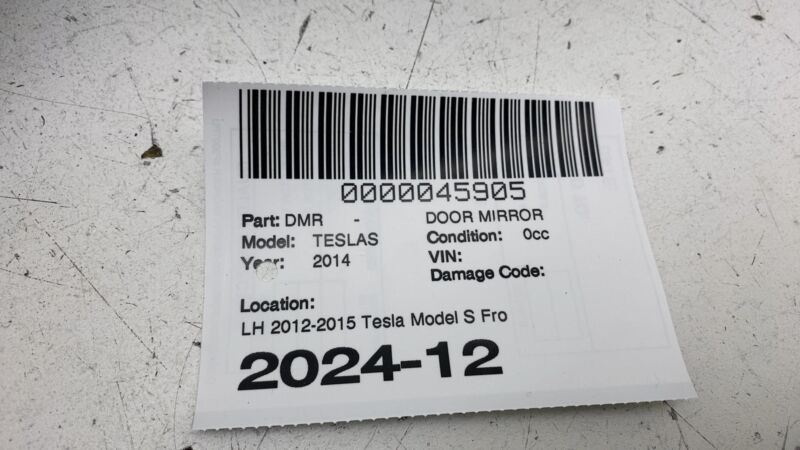 6005864-00-D ⭕ 2012-2015 Tesla Model S Left Exterior Rear Side View Door Mirror 6005864-00-D