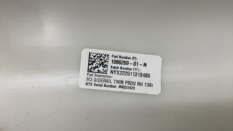 ⭕ 17-22 Model 3 M3 Rear Right Passenger Side Rail Trim Cover Panel 108