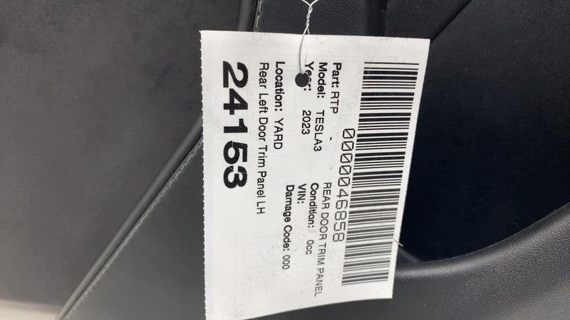 1608617-00-A 2021-2023 Tesla Model 3 Rear Driver Side Interior Door Panel Trim Card Left LH
