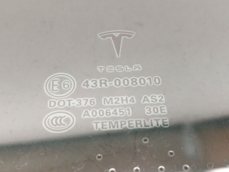 43R-008010 2012-2020 Tesla Model S MS Rear Passenger Right Quarter Window Glass 43R-008010