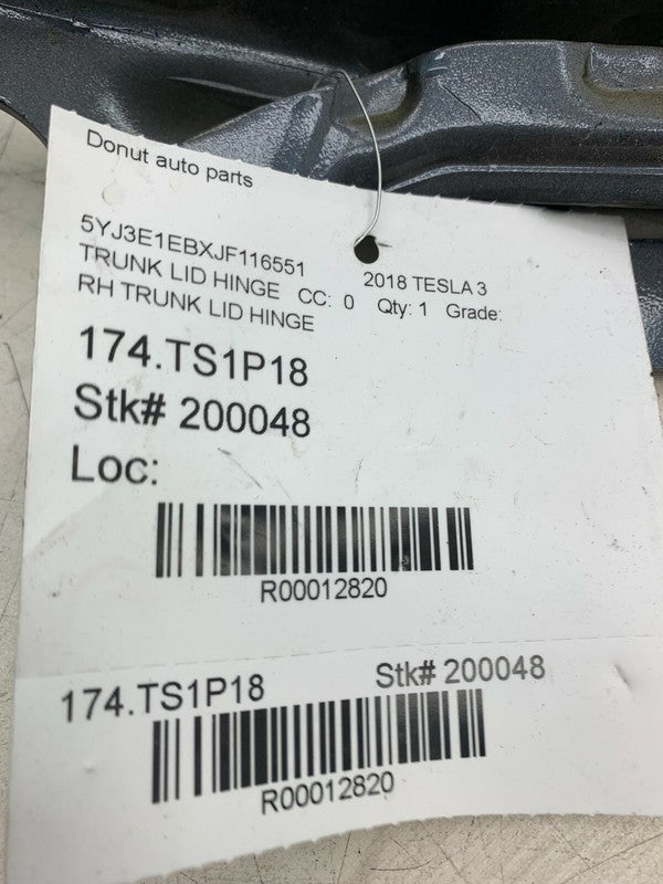 1092821-00-E ⭕ 2017-2020 Tesla Model 3 Rear Passenger Side Trunk Lid Hinge Right 1092821-00-E