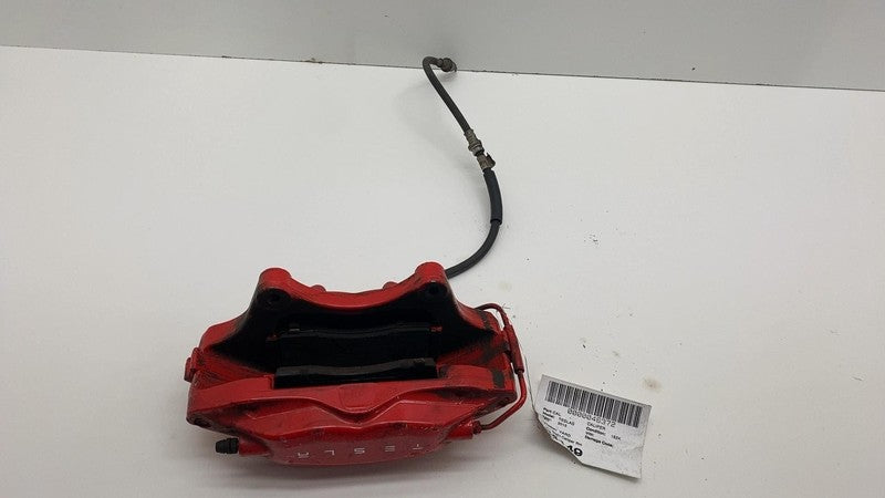 2012-2020 Tesla Model S Front Passenger Side Caliper Red + Brake Hose Line Right