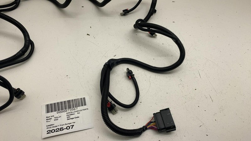 ⭕ 2020-2023 Tesla Model Y Front Bumper Wire Wiring Harness Suit w/ Fog
