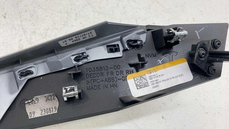 ⭕ 16-20 Model X Front & Rear Door Molding Trim Decor Left & Right Ash