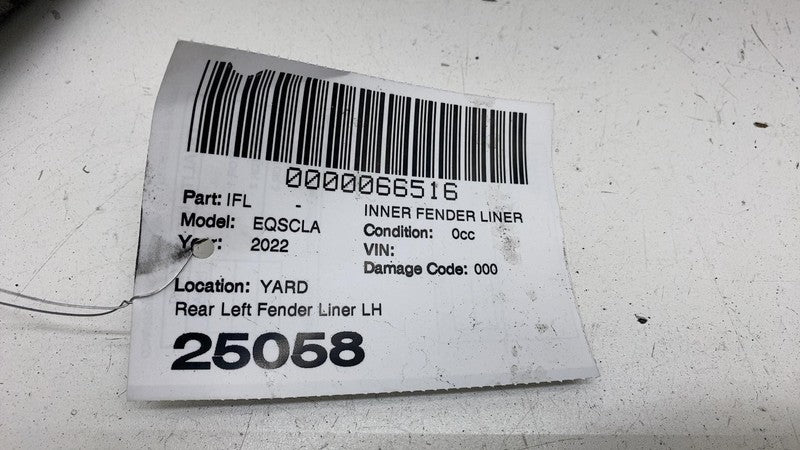 ⭕ 2022 EQS 450+ V297 Rear Driver Side Wheel Arch Fender Liner Splash Shield Left