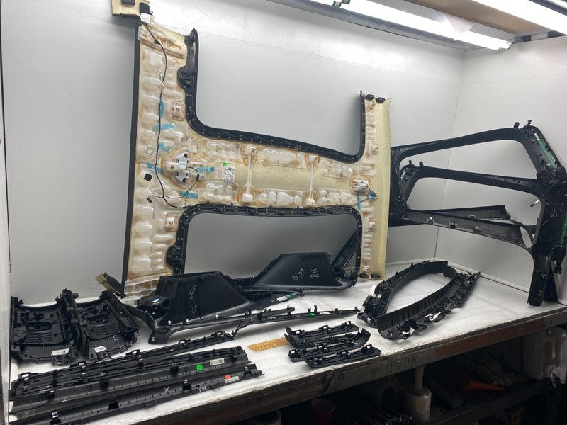 ⭕ 16-20 Tesla Model X SET Headliner Sunvisor Upper A + B + C-Pillar Tr