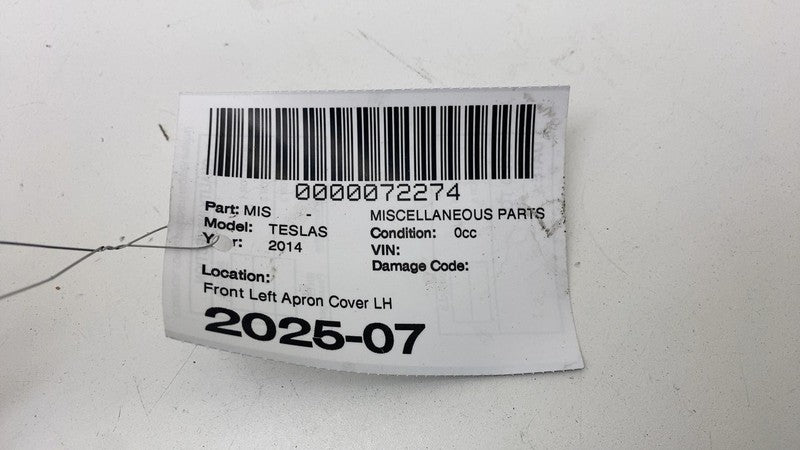 ⭕ 12-15 Model S Front Left Driver Underhood Apron Cover Trim Panel 100