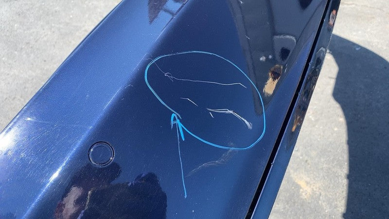 6008179-00-D ⭕12-15 Model S Rear Bumper Cover w/ Park Sensor & Harness Blue PMMB 6008179-00-D