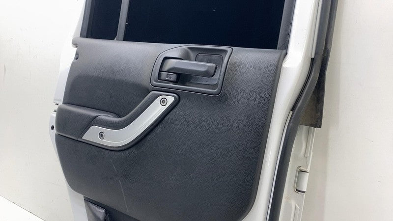⭕ 12-18 Jeep Wrangler Rear Driver LH Door Panel w/ Window Glass Left White - PW7