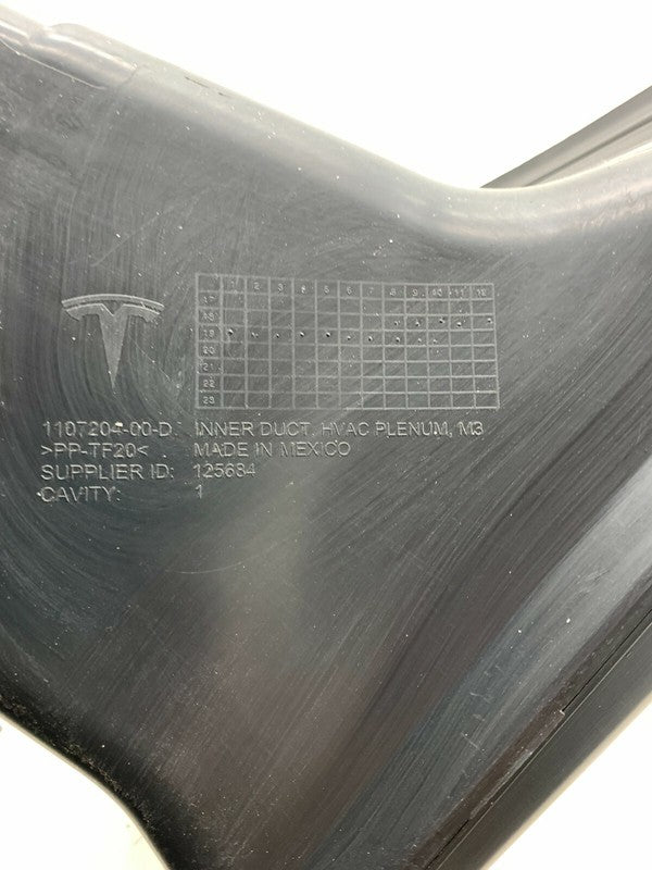 1092162-00-A 2017-2022 Tesla Model 3 M3 Thermal HVAC Heater Air Vent Duct Inlet Plenum Assy