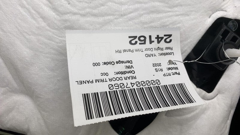 PT00001245 2022-2024 Rivian R1T R1S Rear Passenger Side Door Panel Trim Card Cover Right RH