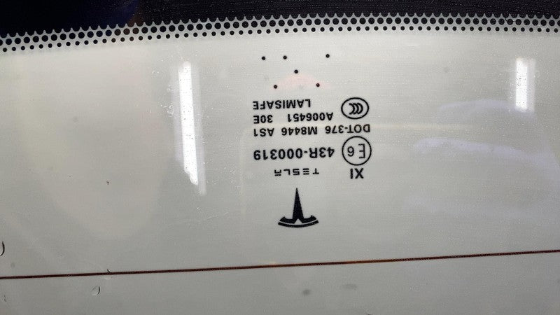 E6 43R-000319 12-17 Model S Rear Tailgate Liftgate Trunk Lid Back Window Glass Assy 43R-000319