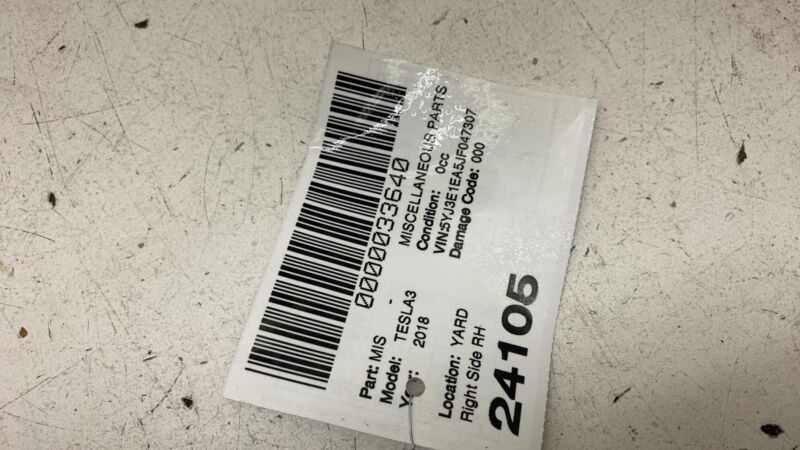 2017-2023 Tesla Model 3 Right B-Pillar Applique Glass Trim Molding w/ Camera RH