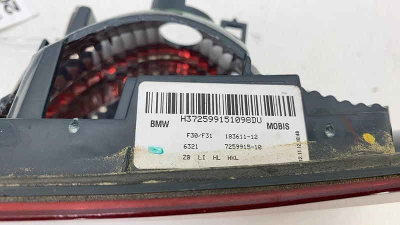 ⭕ 12-15 BMW 328i F30 F31 Rear Driver Side Inner Tail Light On Trunk La