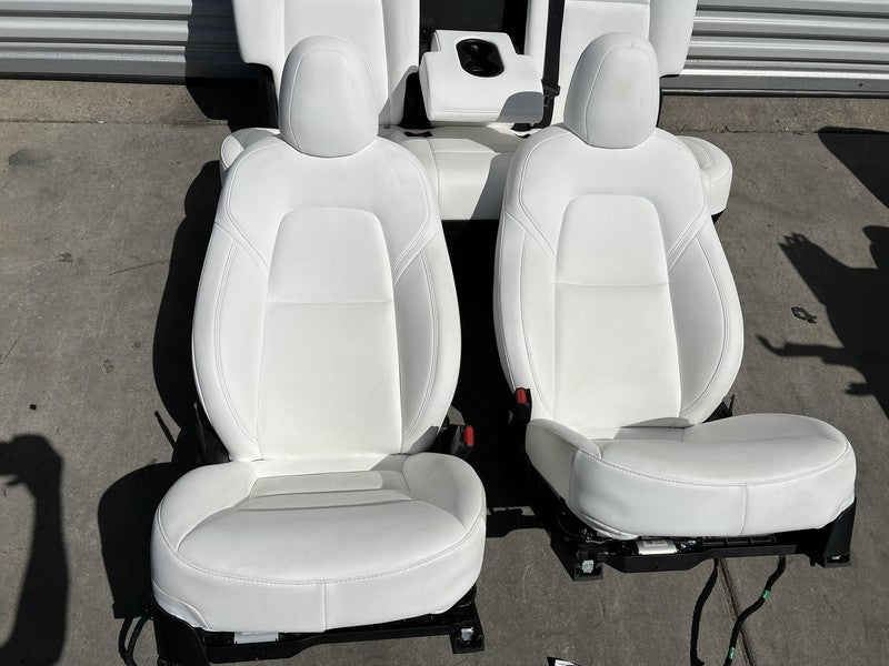 ⭕ 2020-2022 Tesla Model Y Complete Front & Rear Interior Seat Cushion Assy White