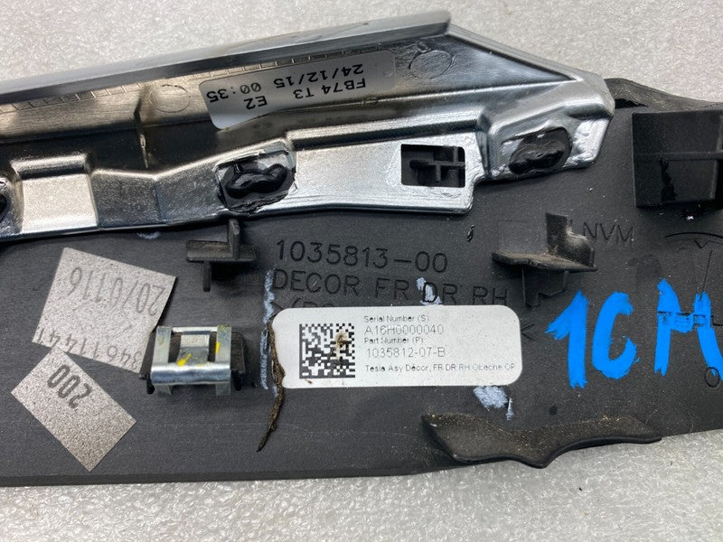 1035812 07 B ⭕ 2016-2020 Tesla Model X Front Side Door Decor Trim Obeche Right 1035812-07-B