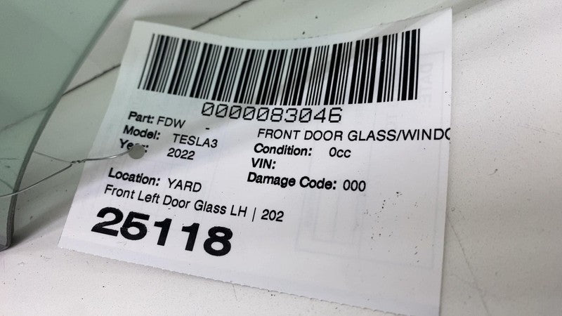 ⭕ 2021-2023 Tesla Model 3 Front Driver Side Door Window Glass Left (Do