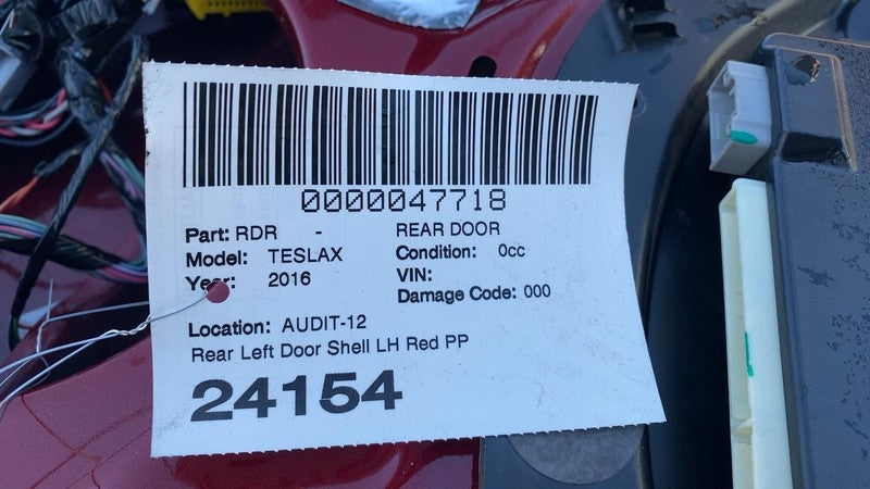 1028790-E0-K ⭕ 2016-2023 Tesla Model X Rear Driver Side Falcon Door Shell Panel LH Red - PPMR