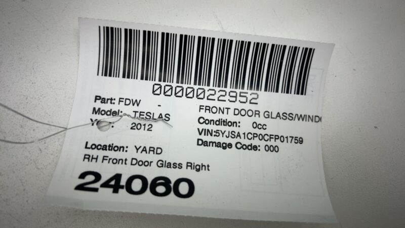 Does not apply 2012-2015 Tesla Model S MS Front Passenger Side Door Window Glass Right Assembly
