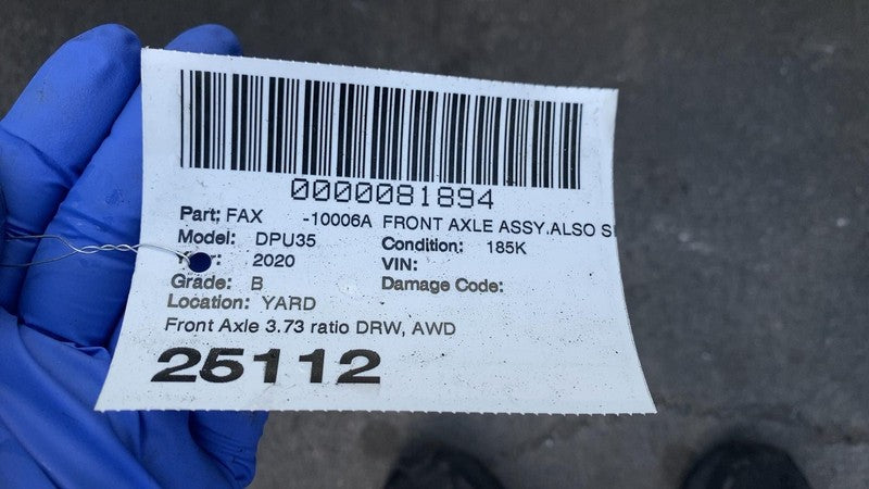 ⭕ 2019-2024 RAM 2500 3500 Front Axle Assembly AWD 3.73 Ratio DRW 68293