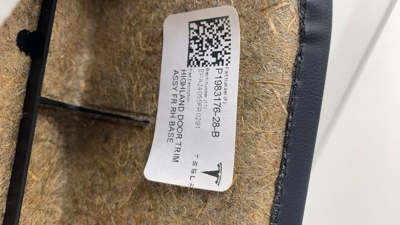 1983176-28-B ⭕ 2024 2025 Tesla Model 3 Front Highland Door Panel Trim Card Right 1983176-28-B