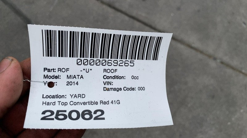 ⭕ 2007-2015 Mazda MX-5 Miata Hard Top Convertible Retractable Assy Red - 41G