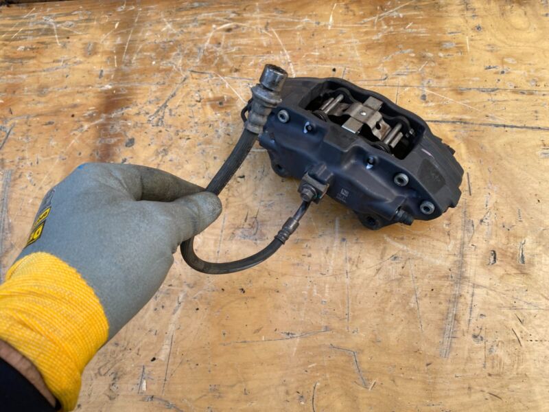 2012-2020 Tesla Model S MS Driver Side Caliper w/ Brake Hose Line Left Assembly